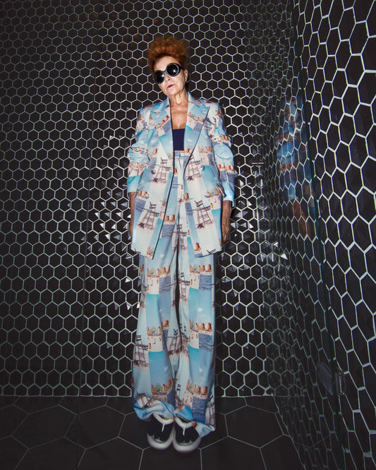 Coney Island Print Suit Pants